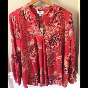 NWT Myra Bag Orangey Peasant Top